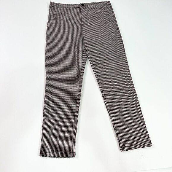 Zara Womens Multicolor Houndstooth Pockets Straight Leg Dress Pants Size XL New - Picture 1 of 10